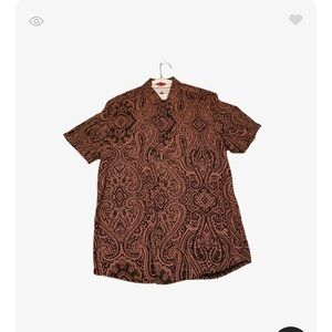 ASOS Men's Paisley Shirt - Black and Brown